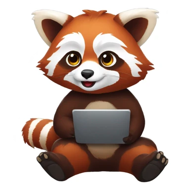 red panda playing pc games sticker