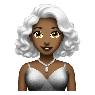 Very glamour emojis in black colour  sticker