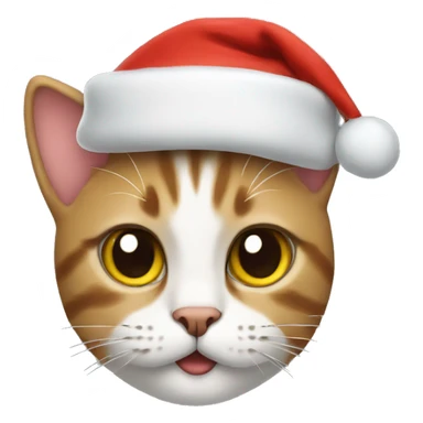 cat wearing a christmas hat sticker