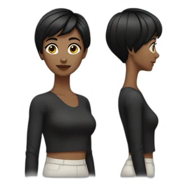 White Women with black short hair sticker