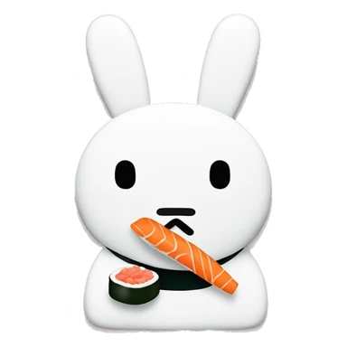 miffy with x mouth eating sushi sticker