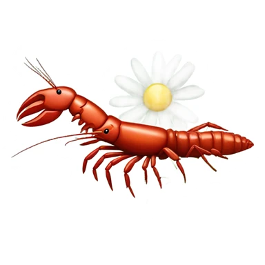 Crawfish and a daisy sticker
