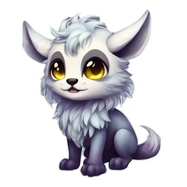 Cool cute Kawaii edgy fantasy shiny chibi animal creature fursona Fionbri vernid by griffsnuff & LiLaiRa & Falvie full bodyal sticker