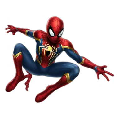 iron spider man flying sticker