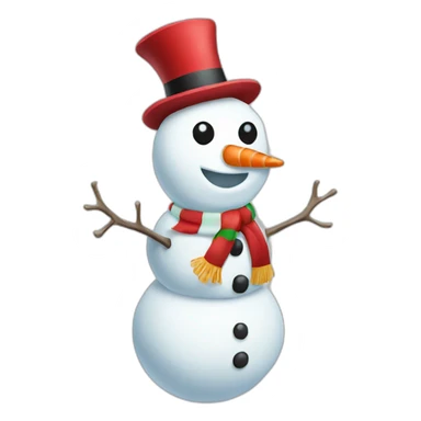 full body christmas hat snowman sticker