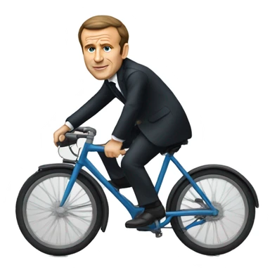 macron sur un vélo  sticker
