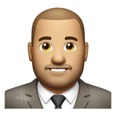 fat italian business man, with brown buzz cut and a stubbled beard. sticker