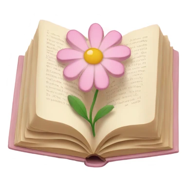 Beige Open book with light pink flower inside sticker