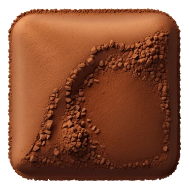 loose mound of finely ground dark brown chicory powder with soft matte texture, slightly uneven edges, gently rippled surface, light earthy grind, no scoop or jar, emoji scale, soft lighting, subtle shadows sticker