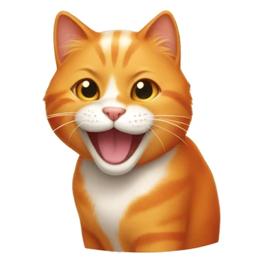 orange cat grinning sticker