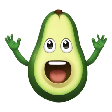 happy avocado with hands up sticker