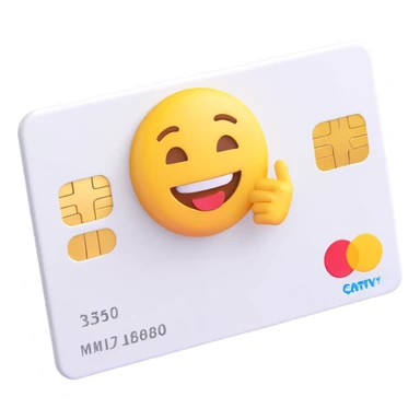 bank card, 3D Emoji style, clean white color, soft shadows and highlights, no decoration, angled view, transparent background sticker