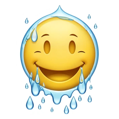 smiley face with water being poured down its throat sticker