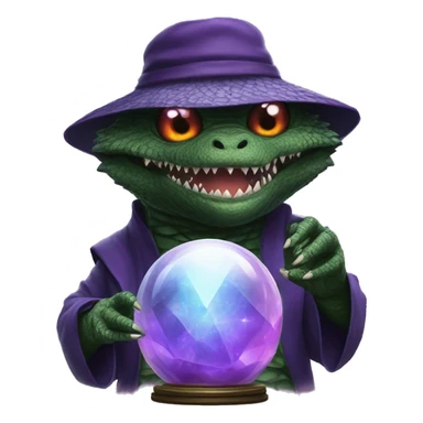 Godzilla dressed as a fortune teller with a crystal ball sticker