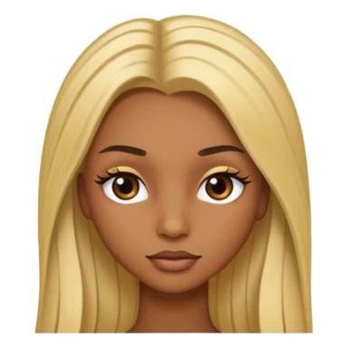 brown skin long blonde hair with long lashes sticker