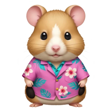 hamster, wearing pink floral aloha shirt. sticker