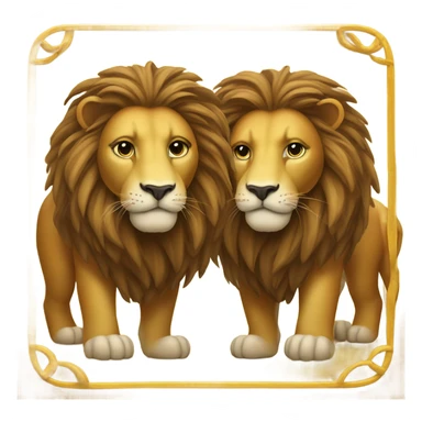 Lion with Gemini zodiac sign   sticker