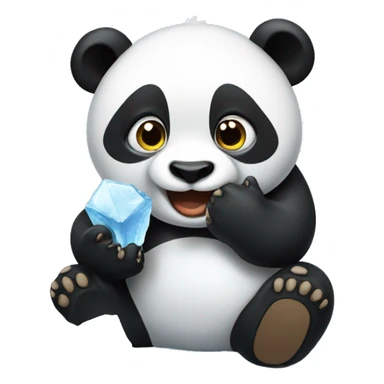 Panda eating ice création  sticker