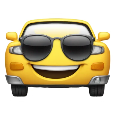 Car with sunglasses laughing  sticker