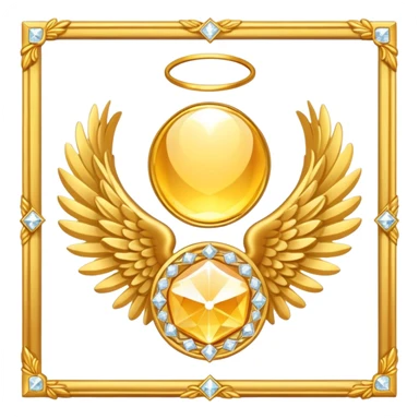 Diamond stone award-in-frame-decorated-with-golden-angel--wings sticker