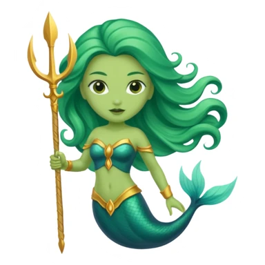 green aqua coloured siren trident sticker
