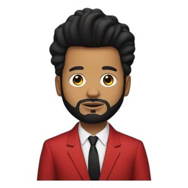 The Weeknd with a red suit sticker
