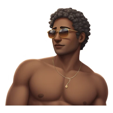 Trans masculine man with top surgery scars sunbaking by the beach sticker