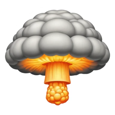 atomic bomb mushroom cloud in the shape of the letter T sticker