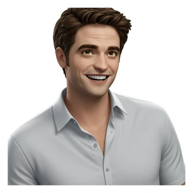 smiling boy in white shirt sticker