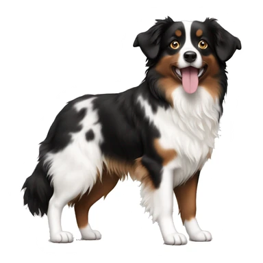 Black white brown mini Australian shepherd sticker