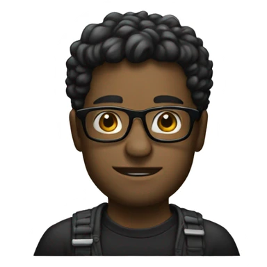 Black car wearing a glasses and rock shirt sticker