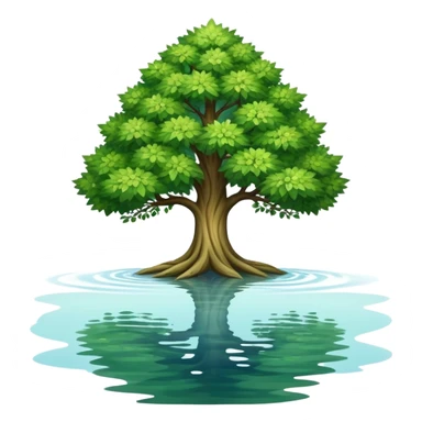 Wolrd tree on a lake sticker
