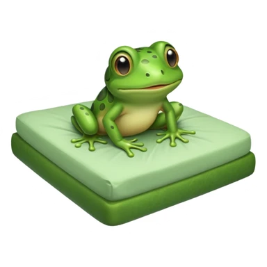 cute baby frog on bed sticker