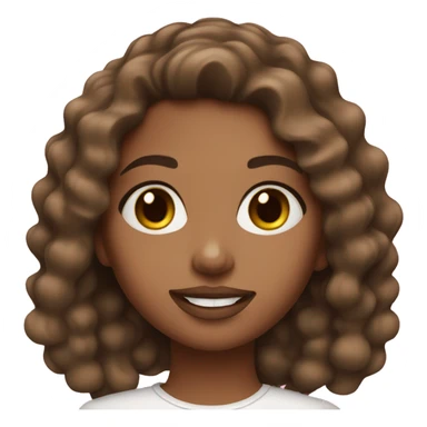 Brown haired girl with lip gloss sticker