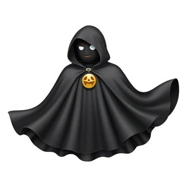 A black cloak floating in the air, without a person sticker