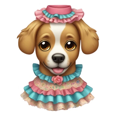 Dog wearing a dress sticker