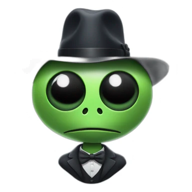 Alien wearing a  bowler hat sticker