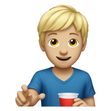 Blonde boy playing cup pong sticker