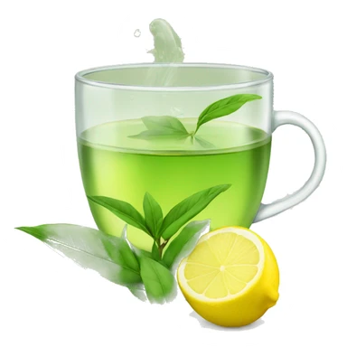 Green tea with lemon  sticker