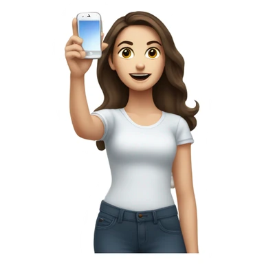 Brunette white Girl taking selfie with her phone sticker