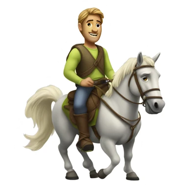 realistic solo male indoors riding shrek sticker