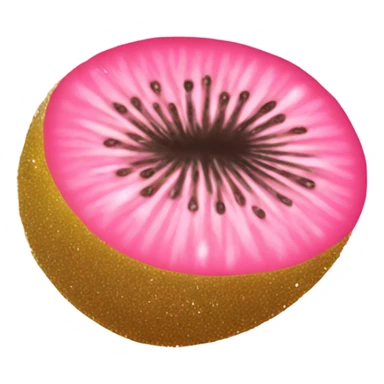 Pink kiwi with glitter  sticker
