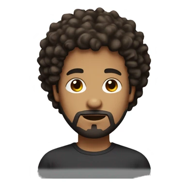 A light brown skin guy with dark curly hair and a goatee with a beard and brown eyes  sticker