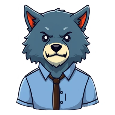 Werewolf office employee  sticker