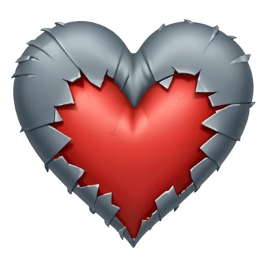 Gray broken satin heart  sticker