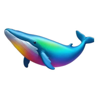 Rainbow color humpback whale sticker