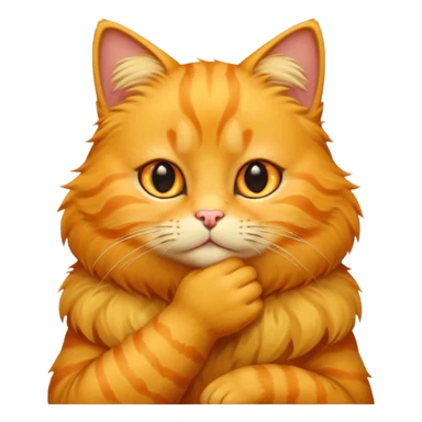 Yellow Cat holding his chin  sticker