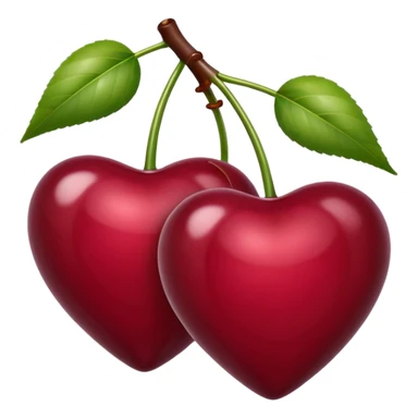 burgundy heart shaped cherries  sticker