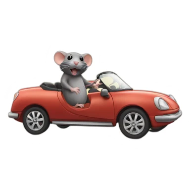 Rat dans une voiture sticker