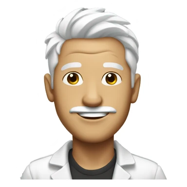 guy winking with white hair sticker
